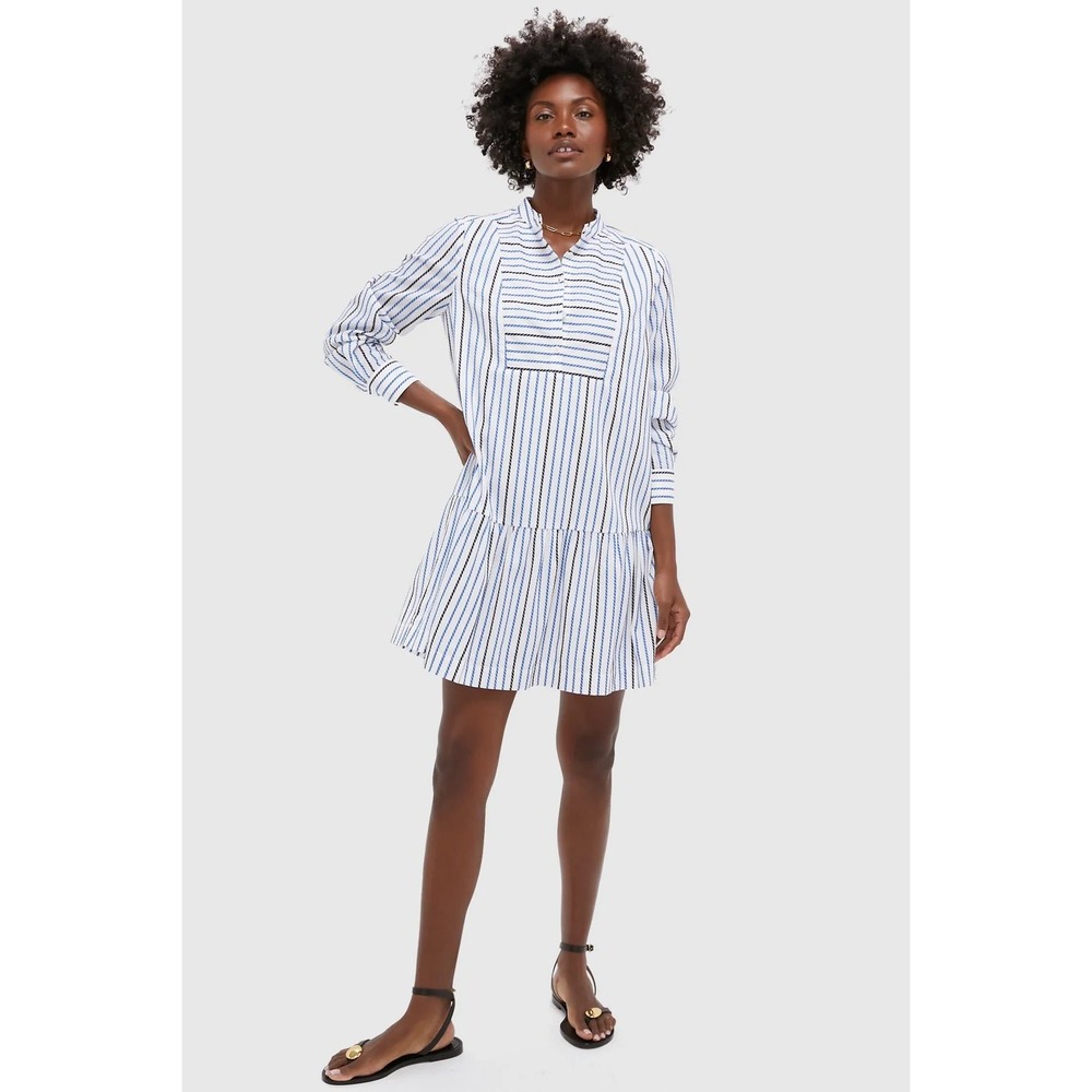 Tuckernuck High Tide Jacquard Rope Stripe Brewster Dress Blue White Womens S NWT